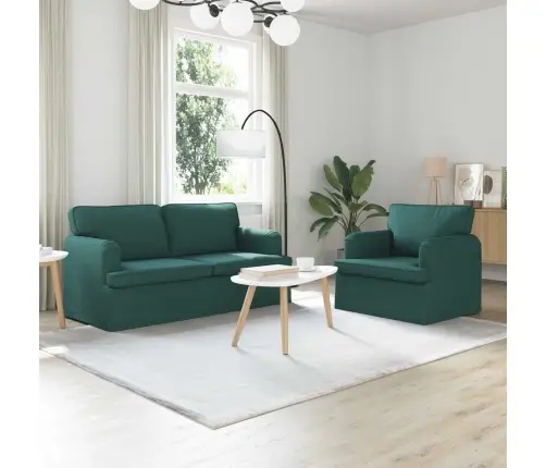 Dīvāns 2 Pcs Tumši Zaļš Metāls Vidaxl