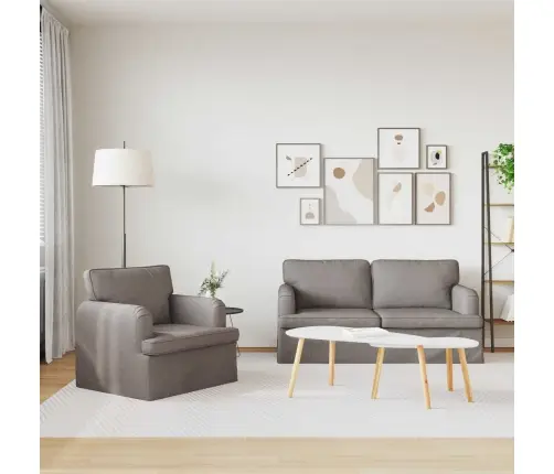 Sofa 2 Pcs Taupe 162 X 80 X 85 Cm Audinys