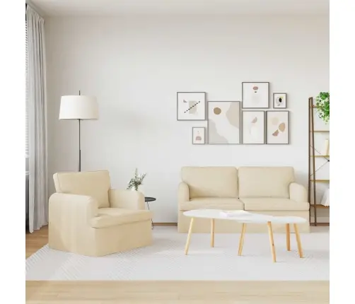 Dīvāns 2 Pcs Krēmkrāsa Metāls Vidaxl