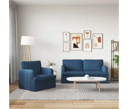 Diivan 140Cm 2 Pcs Sinine Metall