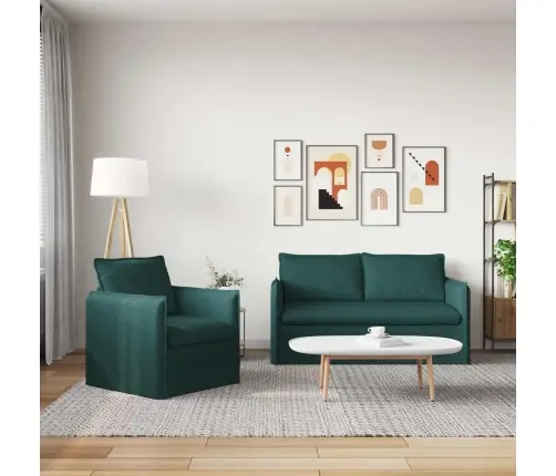 Diivan 140Cm 2 Pcs Tume Rohelise Metall