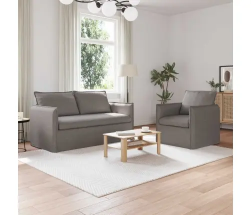 Sofa 2 Pcs Taupe 196 X 82 X 85 Cm Audinys