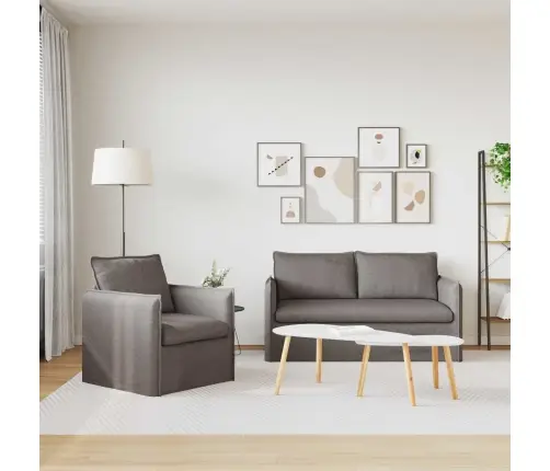 Sofa 2 Pcs Taupe 196 X 82 X 85 Cm Audinys