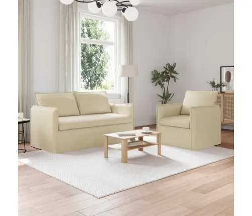 Dīvāns 2 Pcs Krēmkrāsa Metāls Vidaxl