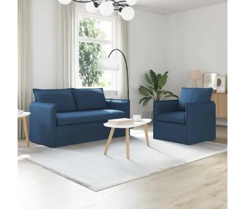 Dīvāns 140Cm 2 Pcs Zila Metāls Vidaxl