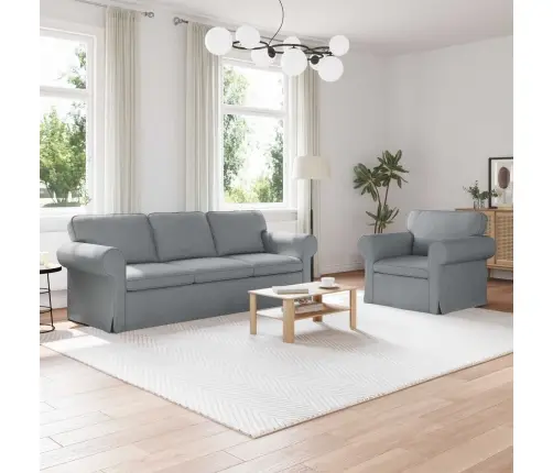 Dīvāns 2 Pcs Gaiši Pelēks Metāls Vidaxl