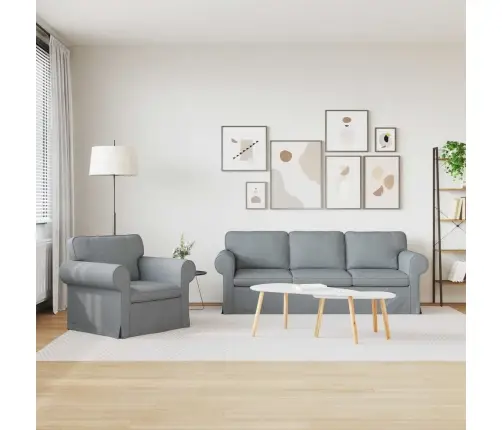 Dīvāns 2 Pcs Gaiši Pelēks Metāls Vidaxl