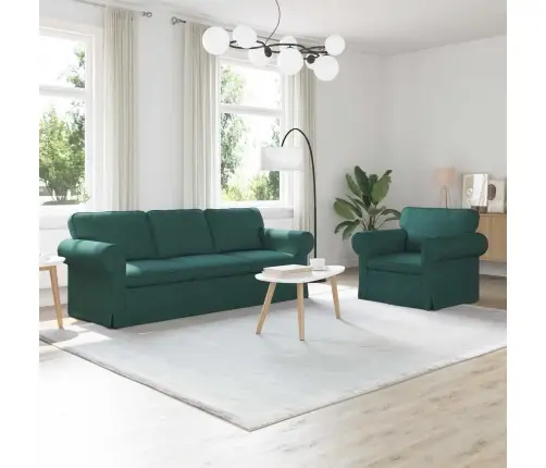 Dīvāns 2 Pcs Tumši Zaļš Metāls Vidaxl