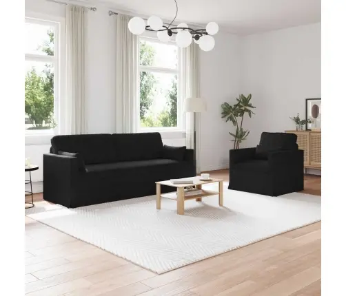 Dīvāns 2 Pcs Melna Metāls Vidaxl