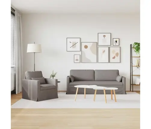 Sofa 180Cm 2 Pcs Taupe Metalas