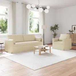 Sofa 180Cm 2 Pcs Kreminė Metalas