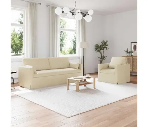 Sofa 180Cm 2 Pcs Kreminė Metalas