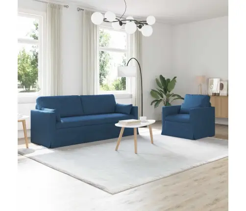 Dīvāns 2 Pcs Zila Metāls Vidaxl