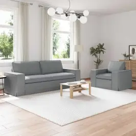 Dīvāns 2 Pcs Gaiši Pelēks Vidaxl