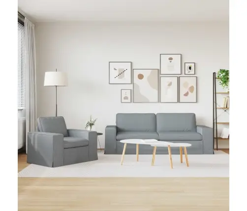 Dīvāns 2 Pcs Gaiši Pelēks Metāls Vidaxl