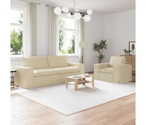 Sofa 180Cm 2 Pcs Kreminė Metalas