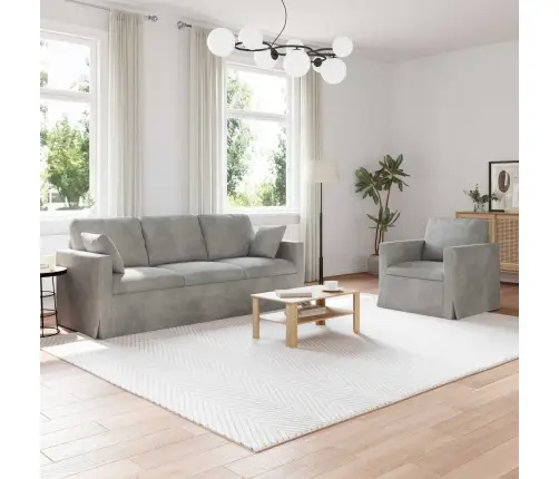 Dīvāns 2 Pcs Gaiši Pelēks Vidaxl