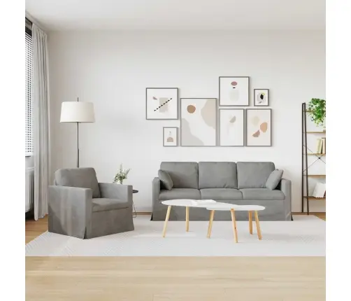 Dīvāns 2 Pcs Gaiši Pelēks Vidaxl