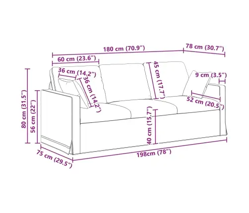 Dīvāns 2 Pcs Gaiši Pelēks Vidaxl