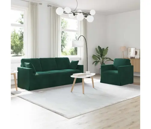 Diivan 2 Pcs Tume Rohelise 198 X 78 X 80 Cm Samet