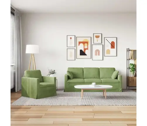 Dīvāns 2 Pcs Gaiši Zaļa Vidaxl