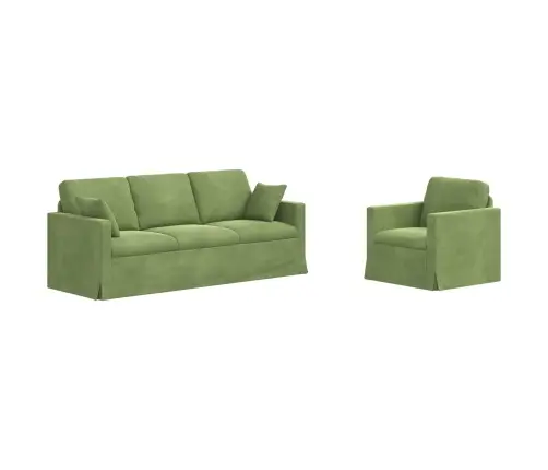 Dīvāns 2 Pcs Gaiši Zaļa Vidaxl