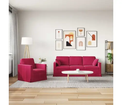 Dīvāns 2 Pcs Vīna Sarkans Vidaxl