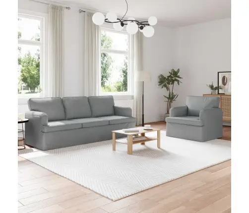 Sofa 2 Pcs Šviesiai Pilka