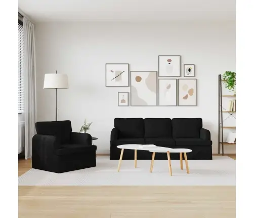 Dīvāns 2 Pcs Melna Metāls Vidaxl