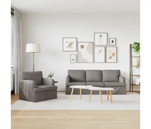 Dīvāns 2 Pcs Pelēkbrūna Metāls Vidaxl