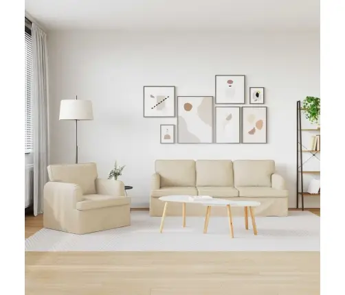 Sofa 180Cm 2 Pcs Kreminė Metalas