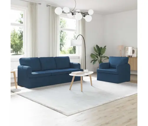 Sofa 180Cm 2 Pcs Mėlyna Metalas