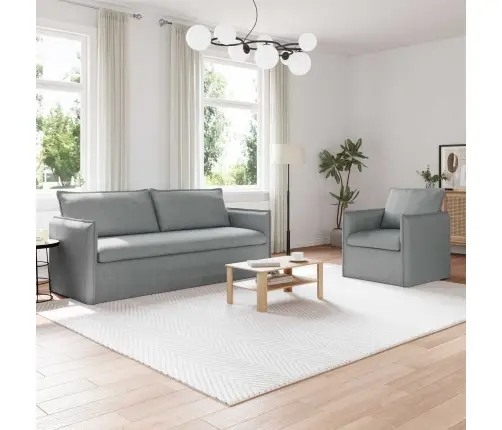 Sofa 2 Pcs Šviesiai Pilka