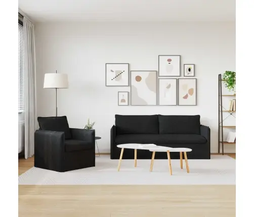 Sofa 180Cm 2 Pcs Juoda Metalas