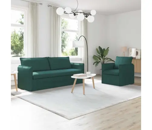 Dīvāns 2 Pcs Tumši Zaļš Metāls Vidaxl