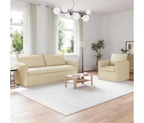 Dīvāns 2 Pcs Krēmkrāsa Metāls Vidaxl