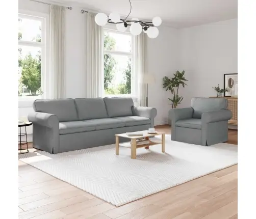 Dīvāns 2 Pcs Gaiši Pelēks Metāls Vidaxl