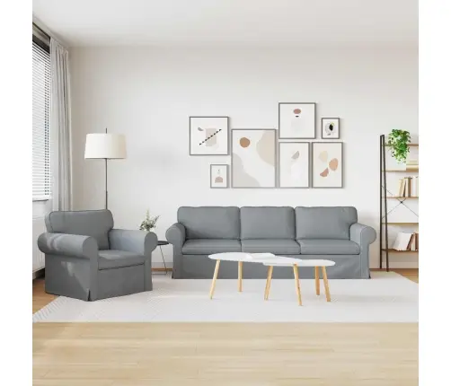 Dīvāns 2 Pcs Gaiši Pelēks Metāls Vidaxl