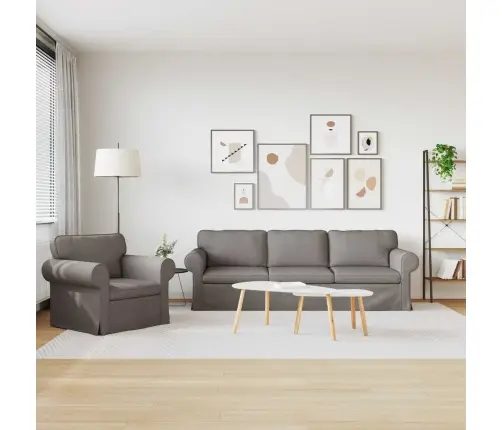 Dīvāns 2 Pcs Pelēkbrūna Vidaxl