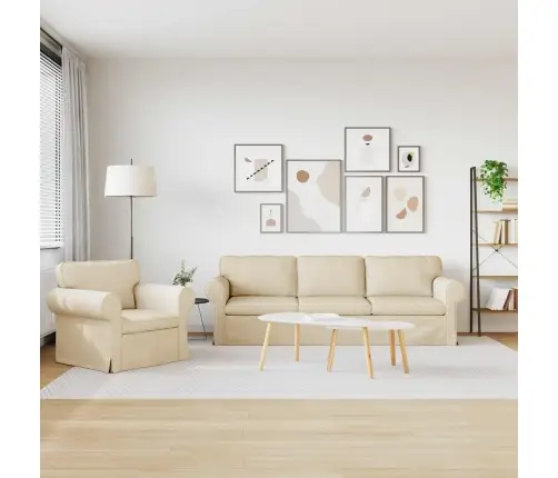 Dīvāns 2 Pcs Krēmkrāsa Metāls Vidaxl