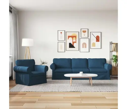 Dīvāns 2 Pcs Zila Vidaxl