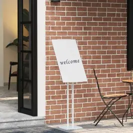 Izstāžu Stendi 2 Pcs Balts 26,5 X 26,5 X 127 Cm Tērauds Vidaxl