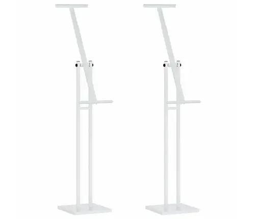 Izstāžu Stendi 2 Pcs Balts 26.5 X 26.5 X 127 Cm Dzelzs Vidaxl