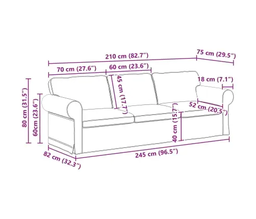 Dīvāns Tumši Pelēks 215 X 82 X 80 Cm Metāls Vidaxl