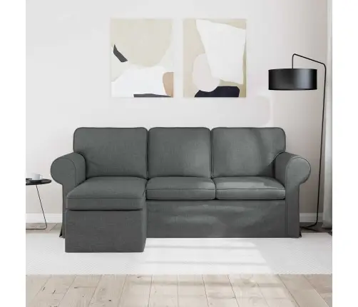 Dīvāns Tumši Pelēks 215 X 138 X 80 Cm Metāls Vidaxl