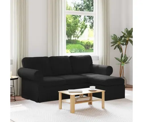 Dīvāns Melna 215 X 138 X 80 Cm Metāls Vidaxl