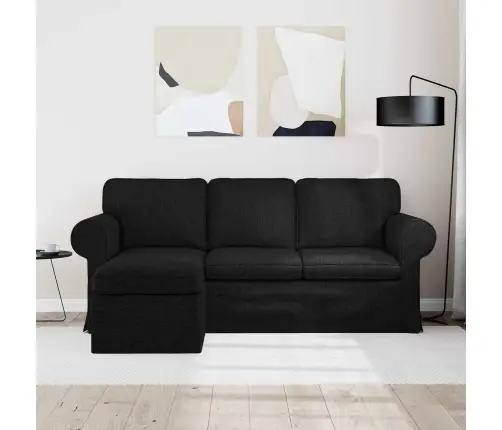 Dīvāns Melna 215 X 138 X 80 Cm Metāls Vidaxl