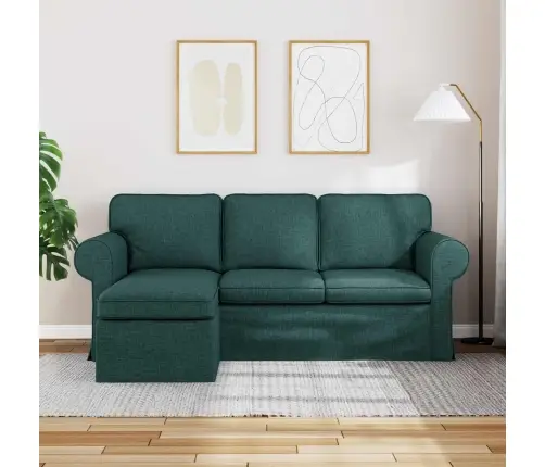 Dīvāns Tumši Zaļš 215 X 138 X 80 Cm Metāls Vidaxl