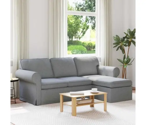 Dīvāns Gaiši Pelēks 215 X 138 X 80 Cm Metāls Vidaxl