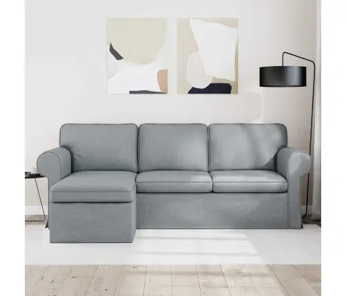 Dīvāns Gaiši Pelēks 215 X 138 X 80 Cm Metāls Vidaxl